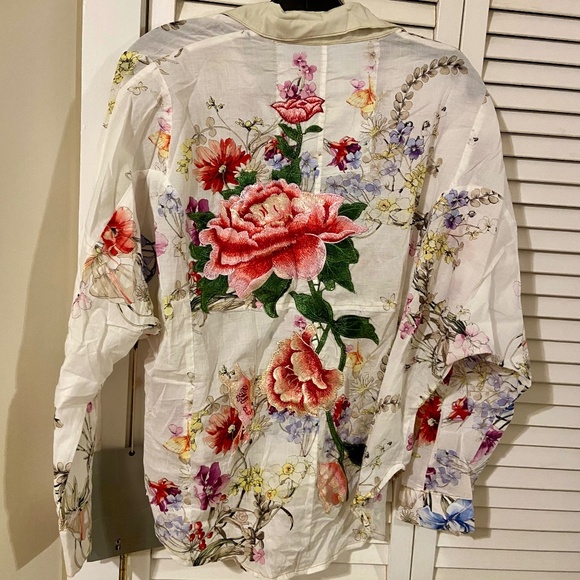 NWT Pearls by Aratta Floral Button Down Blouse - XS - Picture 5 of 14
